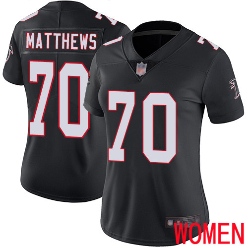 Atlanta Falcons Limited Black Women Jake Matthews Alternate Jersey NFL Football 70 Vapor Untouchable